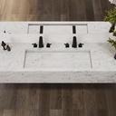 Sagitta Plus Deep Marble Wall-Hung Washbasin Carrara Marble Top View