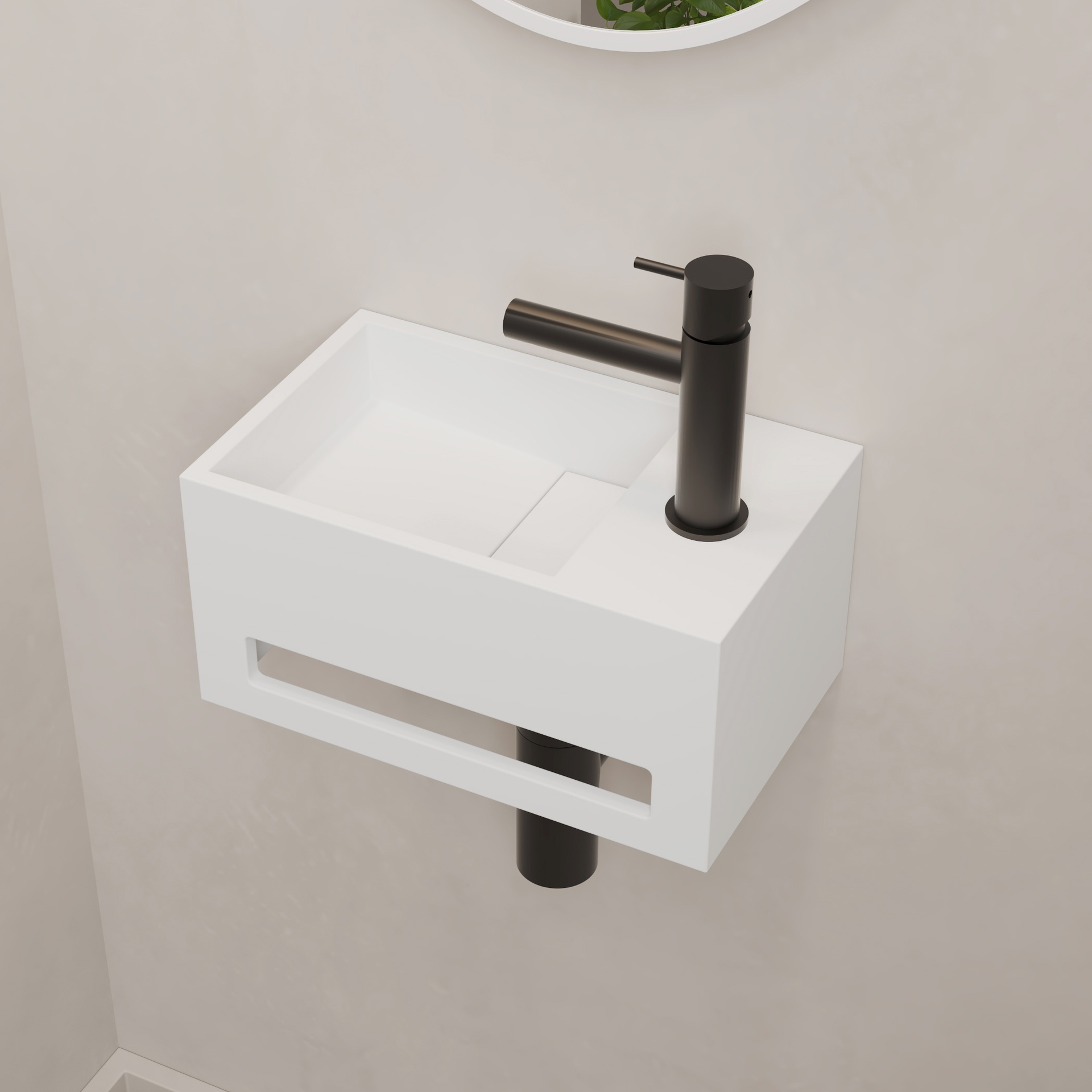 Lavabo Foro Destro Lavabo Piccolo Ceramica 37x18,5x9cm - Mini Lavabo Bagno Foro Rubinetto Destro Con Valvola Pop-up Lavabo Mini Bagno - 6
