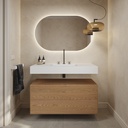 Gaia Wood Edge Bathroom Cabinet | 2 Stacked Drawers