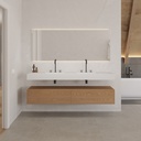 Gaia Wood Edge Bathroom Cabinet | 2 Aligned Drawers