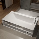 Aquila Bespoke Freestanding Bath in Corian® with Built-in Shelving