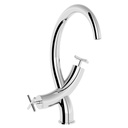 Hera Deck Mounted Monobloc Mixer Tap with Wave Handle and Pop-up Waste - Bruma