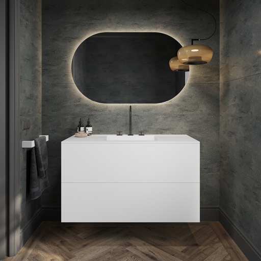 MDF, Gaia Classic Wall-Mounted MDF Bathroom Cabinet - 1 drawer