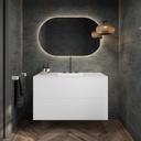 Gaia Corian® Edge Vanity Unit with Corian® Basin | 2 Stacked Drawers