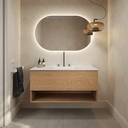 Athena Wood - Set mobile & lavabo in Corian® | 1 cassetto - 1 scaffale