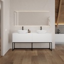 Gaia Classic Edge Badezimmermöbel mit Füßen | 2 Schubladen ausgerichtet