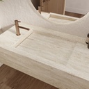 Perseus Deep Travertine Single Wall-Hung Washbasin