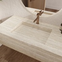 Sagitta Deep Travertine Single Wall-Hung Washbasin