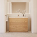 Gaia Wood​ Edge Freestanding Vanity Unit with Corian® Basin | 3 Stacked Drawers