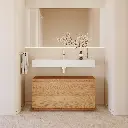 Gaia Wood Freestanding Bathroom Cabinet | 2 Stacked Drawers