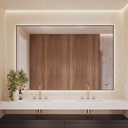 Atlas Horizontal Backlit Mirror with Black Frame